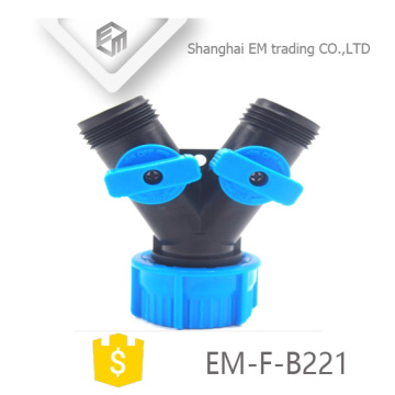 EM-F-B221 Y tipo conector de manguera de jardín de plástico de 3 vías